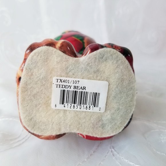 Joan Baker Porcelain Patchwork Teddy Bear Figurine - Picture 10 of 10